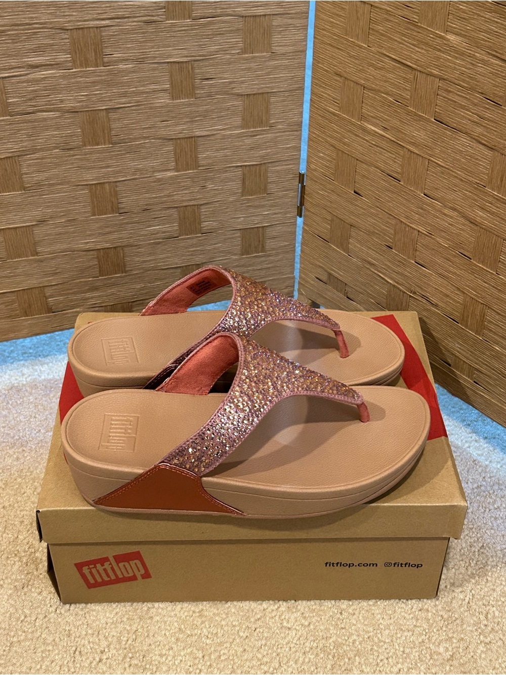 FitFlop Lulu Rose Gold Wedge Sandals 6 - Picture 3 of 4